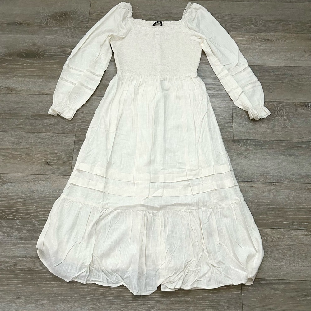 Doe & Rae Off White Long Sleeve Dress - Picture 3 of 6